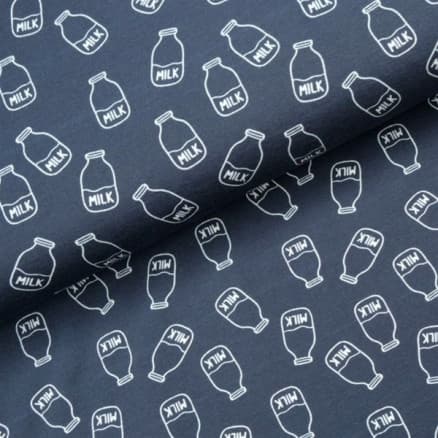 Bomullsjersey Print Tyg 150cm 001 Mjölk - 50cm