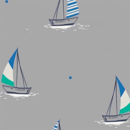 Bomullsjersey Print Tyg 150cm 010 Segelbåtar - 50cm