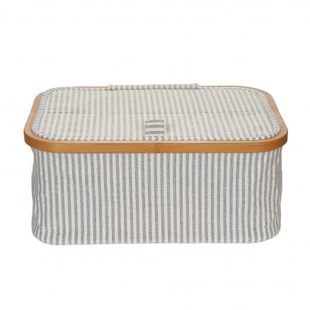 Prym Sybox/Vikkorg Canvas/Bambu Grå Randig 38x26x16cm