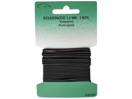 Resår / Resårband Svart 1,5mm 3 m