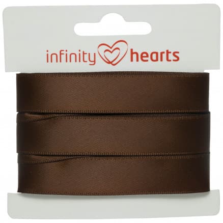 Infinity Hearts Satinband Dubbelsidigt 15mm 850 Brun - 5m