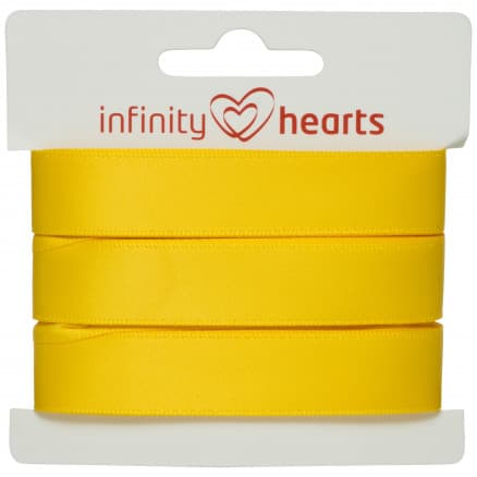 Infinity Hearts Satinband Dubbelsidigt 15mm 645 Gul - 5m