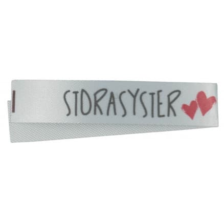 Etikett Svensk Storasyster Vit - 1 st.