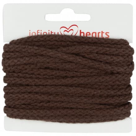 Infinity Hearts Anoraksnöre Bomull rund 5mm 880 Mörk Brun - 5m