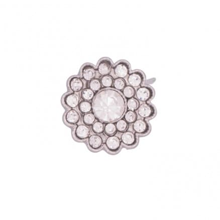 Blingknapp Kristall med Ã–ga Silver 15mm - 1 st.