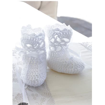 So Charming Socks by DROPS Design - Baby Tofflor Virkmönster str. 15/17 - 22/23
