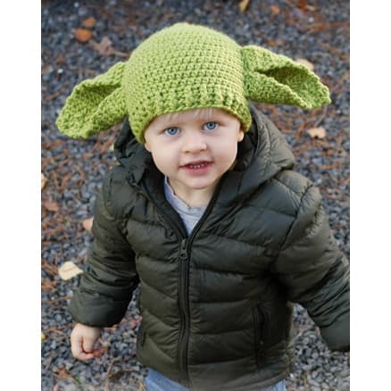 Green Ears by DROPS Design - Mössa Virkmönster 1/2 år - 7/8 år