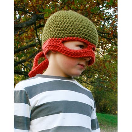 Pizza NinjaÂ by DROPS Design - Ninja Mössa Virkmönster strl. 1/2 år - 7/8 år