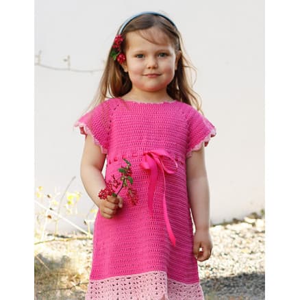 Spring AwaitsÂ by DROPS Design - Baby Klänning Virkmönster strl. 0/1 mån - 5/6 år