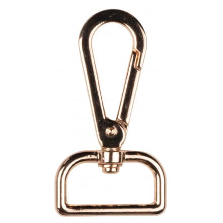 Infinity Hearts Karbinhake med D-ring Mässing Ljus Guld 60x30mm - 5 st