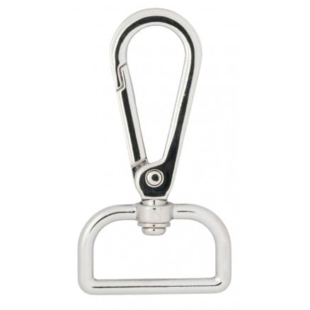 Infinity Hearts Karbinhake med D-ring Mässing Silver 60x30mm - 5 st
