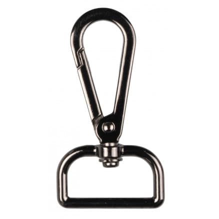 Infinity Hearts Karbinhake med D-ring Mässing Svart 60x30mm - 5 st