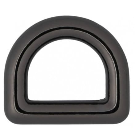 Infinity Hearts D-Ring Mässing Gunmetal 12x12mm - 5 st