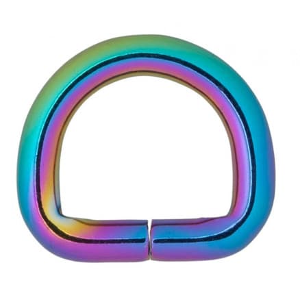 Infinity Hearts D-Ring Järn Mixfärgad 15x15mm - 5 st
