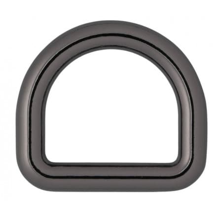Infinity Hearts D-Ring Mässing Gunmetal 19x19mm - 5 st