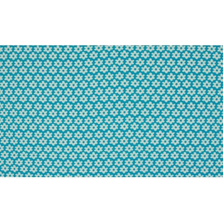 Minimals Bomullspoplin Tyg Print 4 Flower Aqua 145cm - 50cm