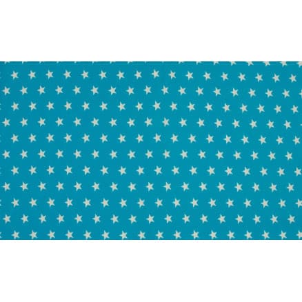 Minimals Bomullspoplin Tyg Print 104 Star Aqua 145cm - 50cm