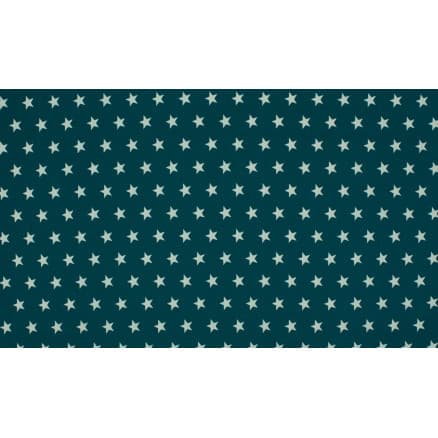 Minimals Bomullspoplin Tyg Print 106 Star Petrol 145cm - 50cm