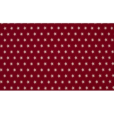 Minimals Bomullspoplin Tyg Print 118 Star Bordo 145cm - 50cm