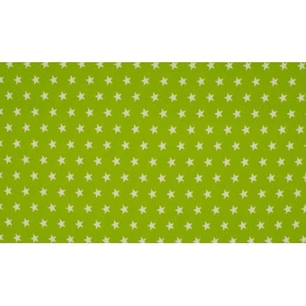 Minimals Bomullspoplin Tyg Print 124 Star Lime 145cm - 50cm