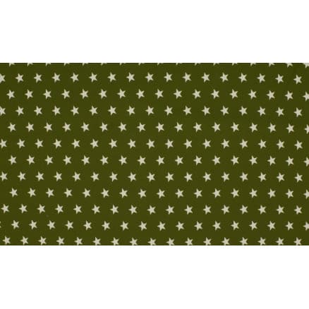 Minimals Bomullspoplin Tyg Print 125 Star Khaki 145cm - 50cm