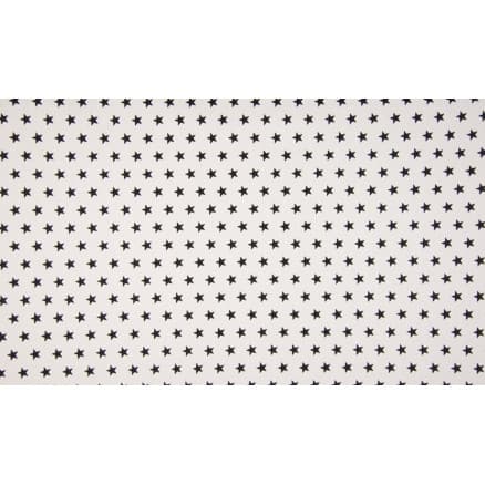 Minimals Bomullspoplin Tyg Print 150 Star White/Black 145cm - 50cm