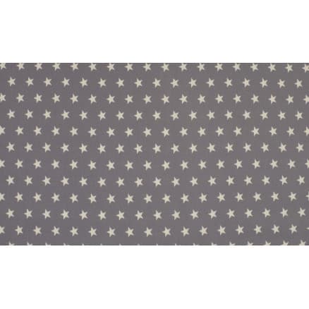 Minimals Bomullspoplin Tyg Print 165 Star Grey 145cm - 50cm