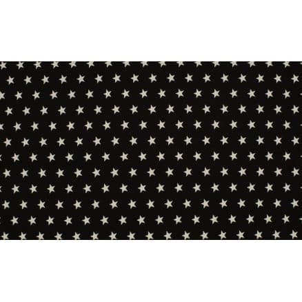 Minimals Bomullspoplin Tyg Print 169 Star Black/White 145cm - 50cm