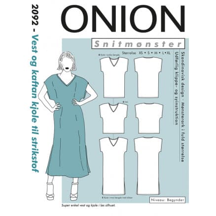 ONION Snittmönster 2092 Väst & kaftanklänning för stickade kläder