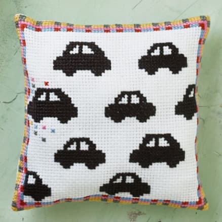 Permin Broderikit Bilar Kudde 27x27cm