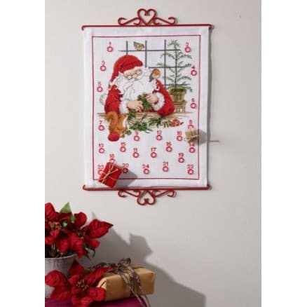 Permin Broderikit Julkalender Tomten 32x44cm