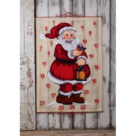 Permin Broderikit Julkalender Jultomte 80x115cm