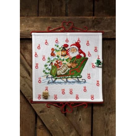 Permin Broderikit Julkalender Djur i Kälke 40x39cm