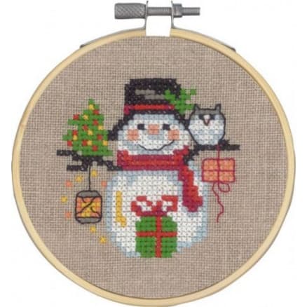 Permin Broderikit Snögubbe Ø10cm