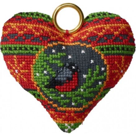 Permin Broderikit Domherre i hjärta 9x8cm