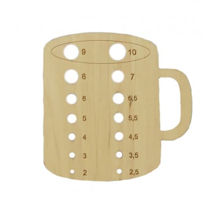 Stickmätare Mugg 2-10mm Trä 6x9cm - 1 st