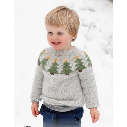 Merry TreesÂ by DROPS Design - Tröja Stickmönster strl. 2-14 år