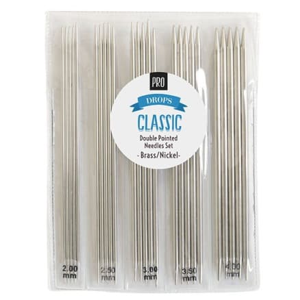 Drops Pro Classic Strumpstickset 15cm M�ssing 2-4mm 5 storlekar