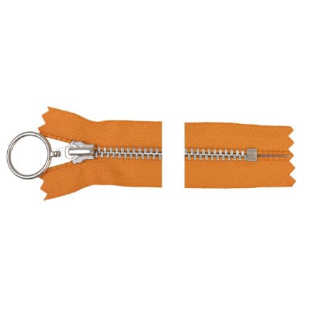 YKK Dragkedja/Blixtlås Aluminium Fast m/Ring 20cm 4mm Curry
