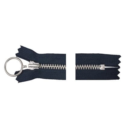 YKK Dragkedja/Blixtlås Aluminium Fast m/Ring 20cm 4mm Marinblå