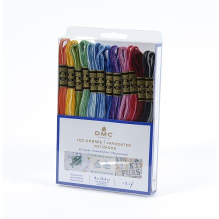 DMC Mouliné Broderigarn Förpackning 12 Färger Multi Color