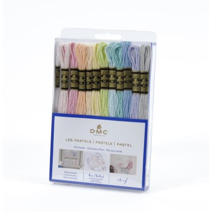 DMC Mouliné Broderigarn Förpackning 12 Färger Pastell