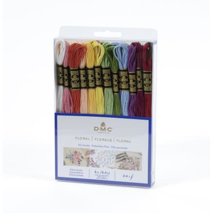 DMC Mouliné Broderigarn Förpackning 24 Färger Blommor