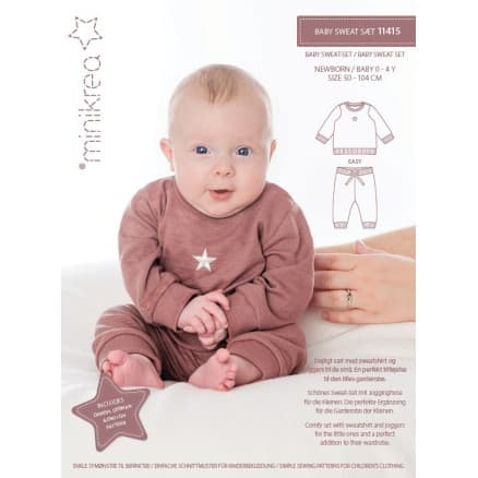 MiniKrea Snittmönster Baby Sweat Set 0-4 år