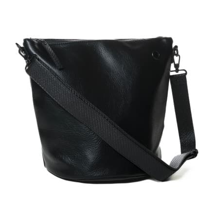 Unwind Garnväska Svart PU-Läder Ø25cm 28cm