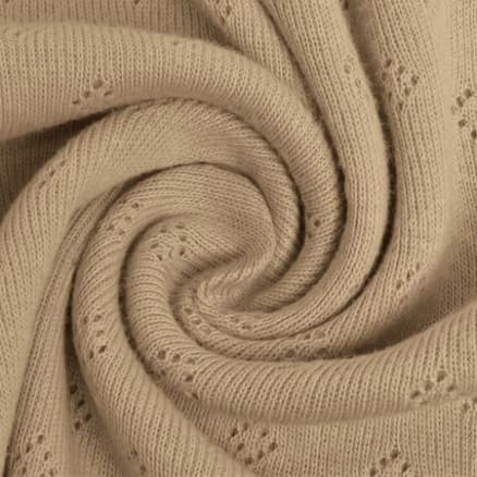 Pointelle Bomullsjersey Tyg 1453 Beige - 50cm