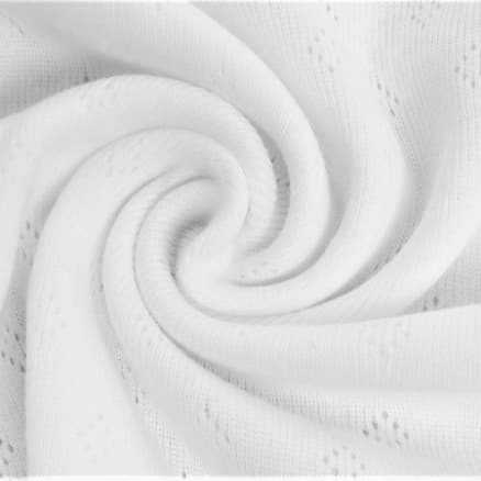 Pointelle Bomullsjersey Tyg 050 Vit - 50cm
