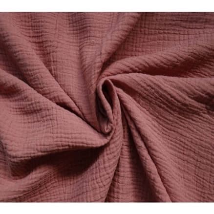 Bomull Crepe Tyg 135cm 142 Mörk Gammelrosa - 50cm