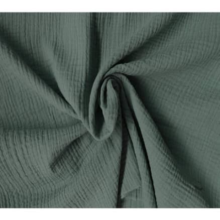 Bomull Crepe Tyg 135cm 194 Mörk Dov Grön - 50cm