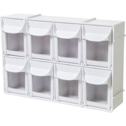 Infinity Hearts Lådsystem/ Förvaringshylla / Lådhylla Plast Vit 8 lådor 30,3x8,7x20,3cm